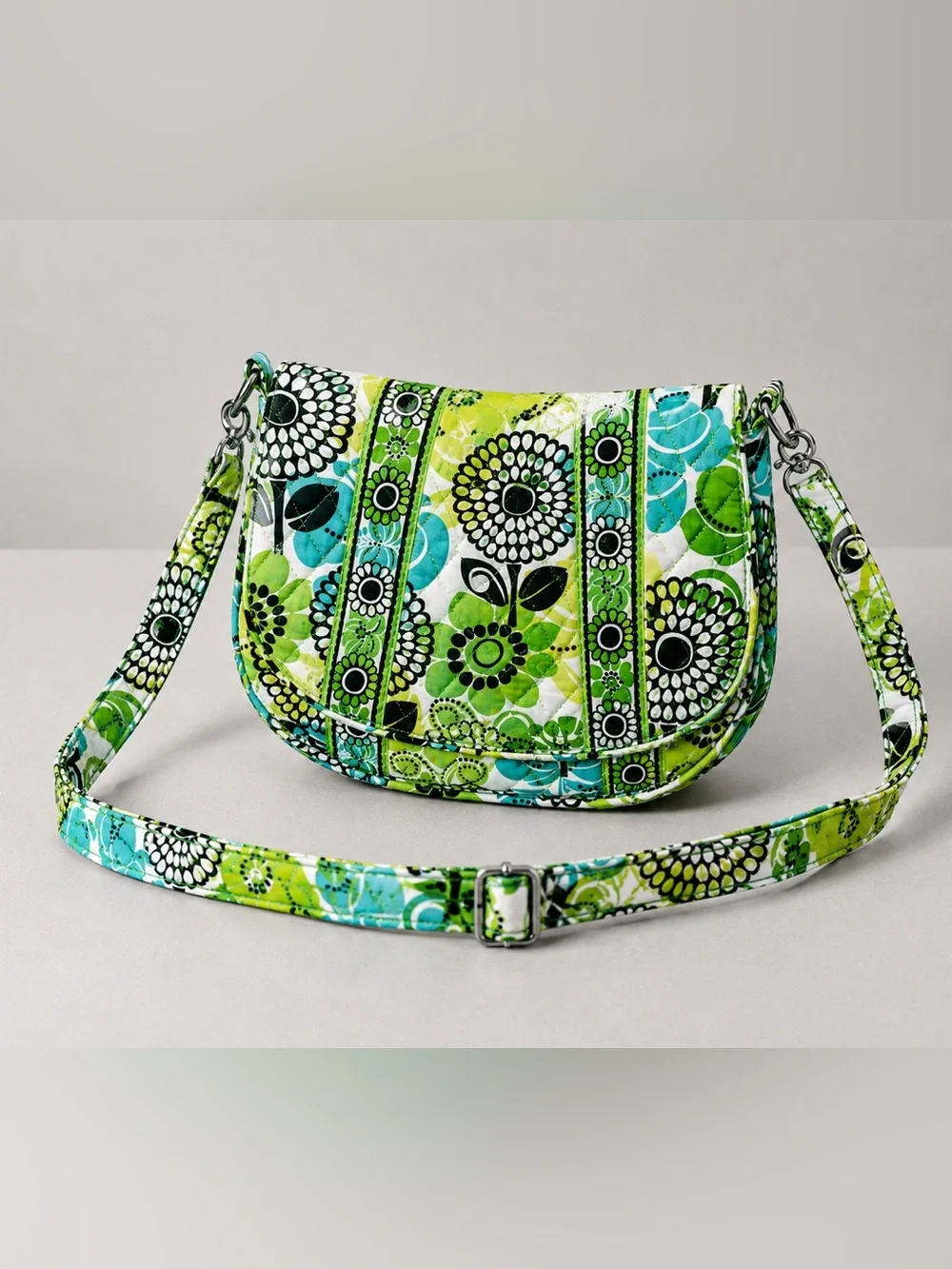 Vera Bradley Saddle Up Crossbody Bag Limes Up Purse Bohemian Retired